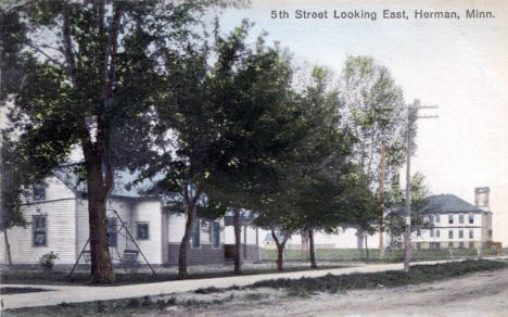 5th Street looking east, Herman Minnesota, 1911