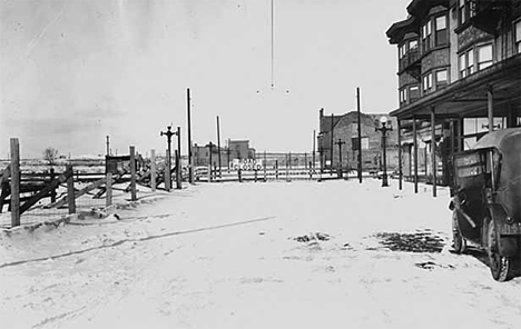 Warning sign on Third Avenue, Hibbing Minnesota, 1924