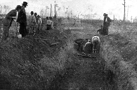Searching for relatives in the death trench, Hinckley Minnesota, 1894