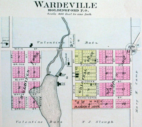 Map of Wardeville and Holdingford, 1896