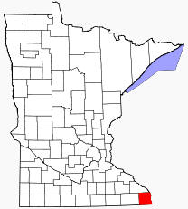 Location of Houston County Minnesota