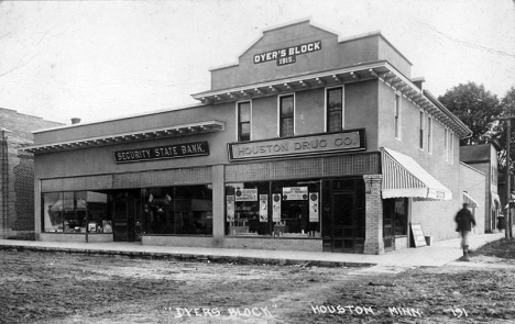 Dyer's Block, Houston Minnesota, 1920's?
