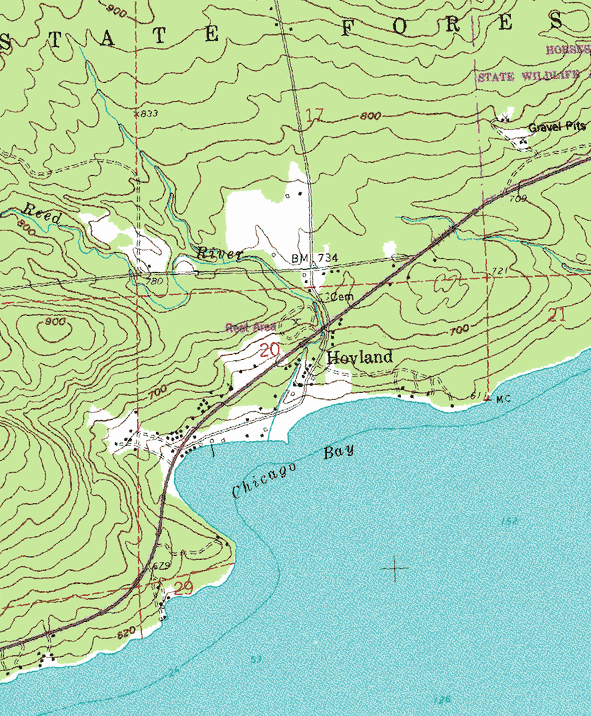 Topographic map of the Hovland Minnesota area