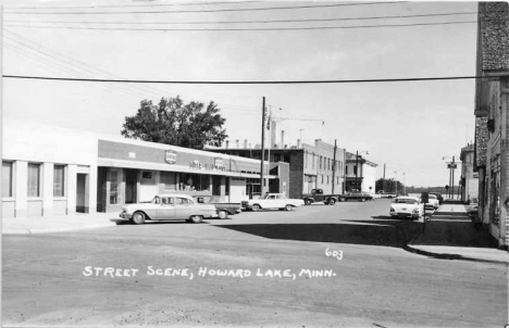 Street scene, Howard Lake Minnesota, 1950's