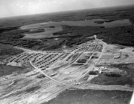 Aerial view, Hoyt Lakes Minnesota, 1955