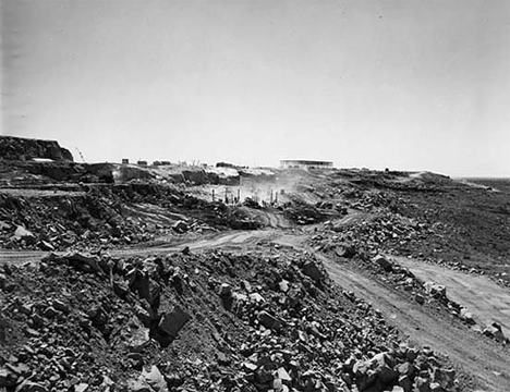 Taconite mining at Hoyt Lakes, Erie Mining Company, 1955