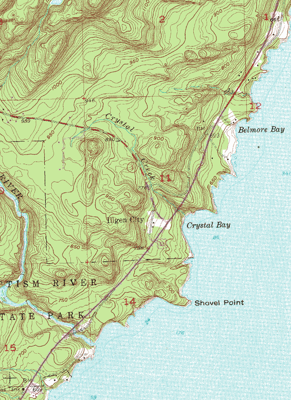 Topographic map of the Illgen City Minnesota area