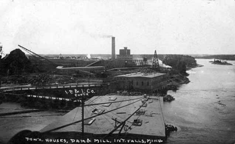 Power house, Dam, and Mill, International Falls Minnesota, 1910