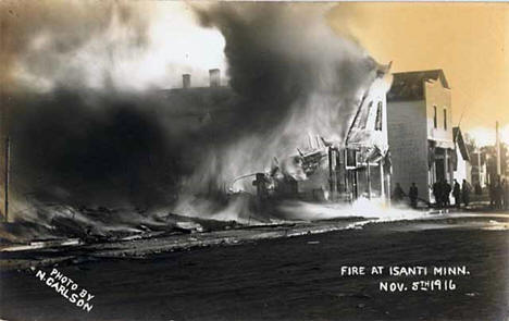 Fire at Isanti Minnesota 1916