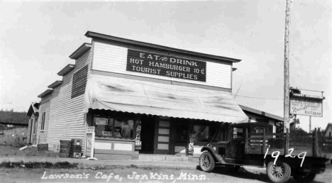 Lawson's Cafe, Jenkins Minnesota, 1929