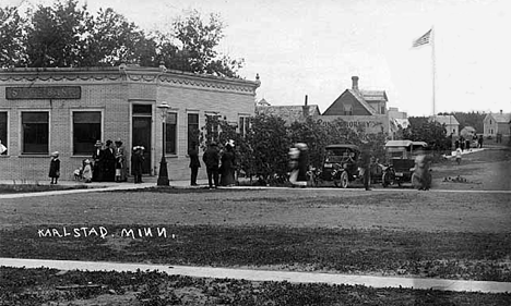 Street scene, Karlstad Minnesota, 1913