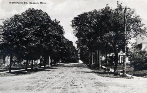 Street View, Mantorville Street, Kasson Minnesota, 1907