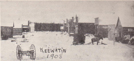 Main Street in Keewatin Minnesota looking north in 1908.