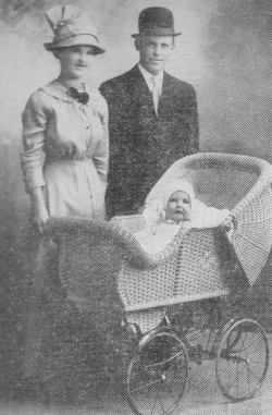 Mr. and Mrs. Charles Nordstrom and son, Clarence, early settlers of Keewatin Minnesota