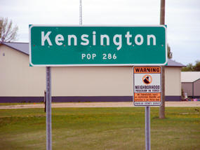 Kensington Minnesota Population Sign