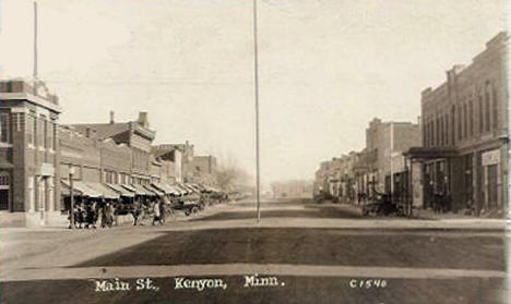 Main Street, Kenyon Minnesota, 1920's