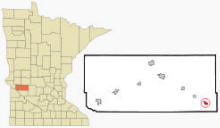 Location of Kerkhoven, Minnesota