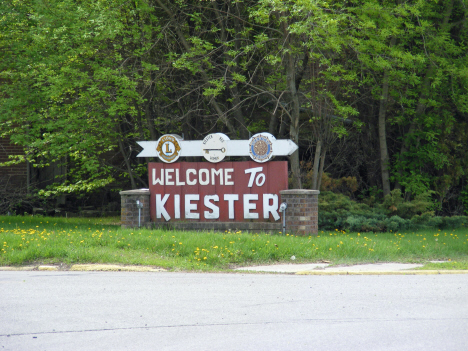 Welcome sign, Kiester Minnesota, 2014