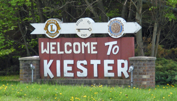 Kiester Minnesota welcome sign