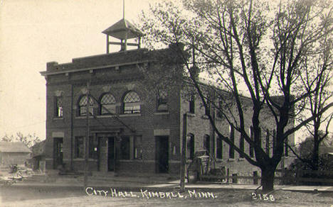 City Hall, Kimball Minnesota, 1920's