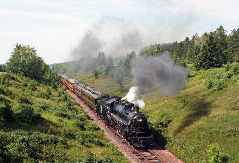 Steam-powered excursion between Duluth and Two Harbors, Minnesota near Knife Lake, 2009