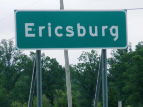 Ericsburg Minnesota highway sign
