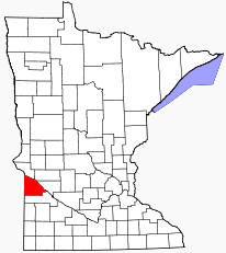 Location of Lac qui Parle County Minnesota