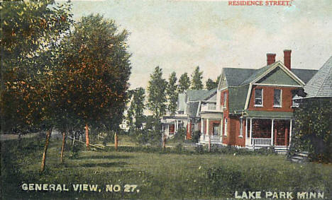Residence Street, Lake Park Minnesota, 1908