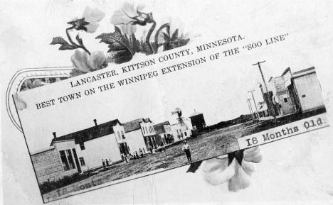 Street scene, Lancaster Minnesota, 1910