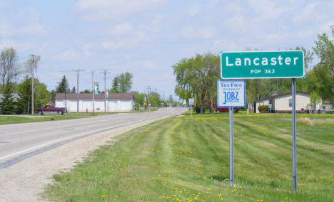 Entering Lancaster Minnesota on US Highway 75, 2008