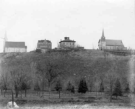 General view showing Church Hill, Lanesboro Minnesota, 1904