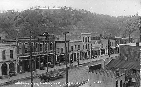 Birds eye view looking west, Lanesboro Minnesota, 1905