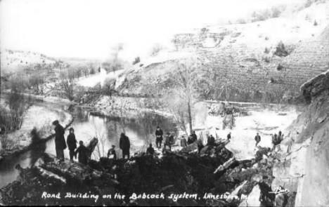 Road Building on the Babcock System, Lanesboro Minnesota, 1920's?