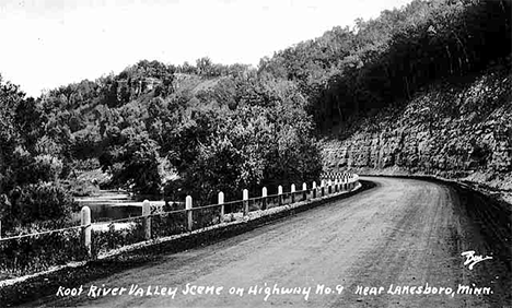 Root River Valley scene on Highway Number Nine near Lanesboro Minnesota, 1930