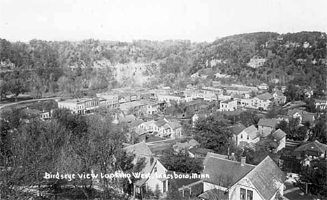 Birds-eye view looking west, Lanesboro Minnesota, 1930