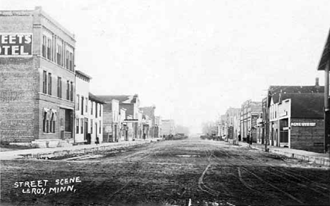 Street scene, LeRoy Minnesota, 1912
