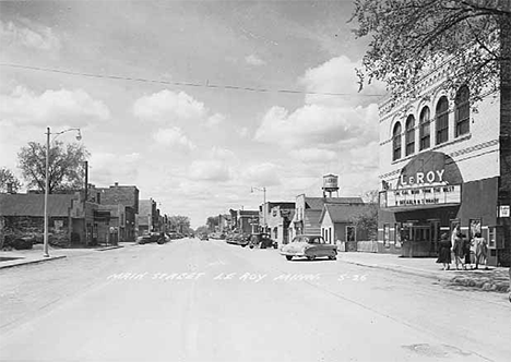 Main Street, LeRoy Minnesota, 1950