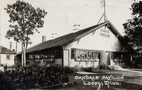 Oakdale Pavilion, Le Roy Minnesota, 1920's?