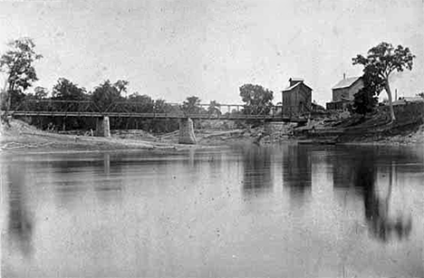 Iron bridge across the Minnesota River at Le Sueur Minnesota, 1885