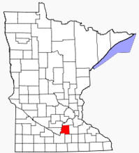 Location of Le Sueur County Minnesota