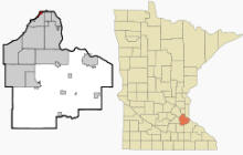 Location of Lilydale, Minnesota