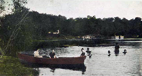 Beach scene, Chisago Lake, Lindstrom Minnesota, 1890