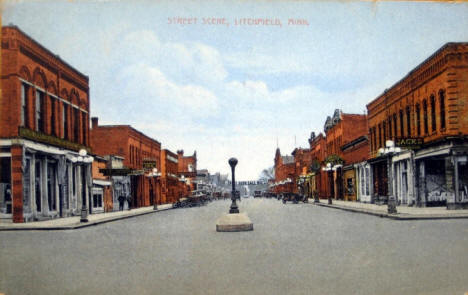 Street scene, Litchfield Minnesota, 1925