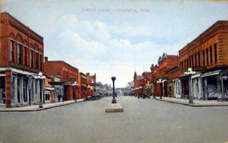 Street scene, Litchfield Minnesota, 1925