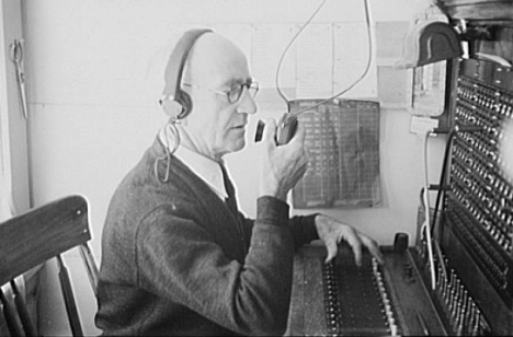 Telephone operator, Littlefork Minnesota, 1937