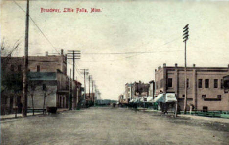 Broadway Street, Little Falls Minnesota, 1910