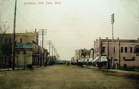 Broadway, Little Falls Minnesota, 1908