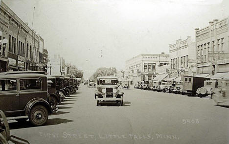 First Street, Little Falls Minnesota, 1920's