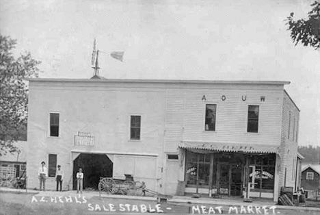 Stable and Meat Market, Long Lake Minnesota, 1910's