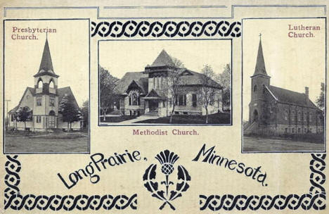 Churches, Long Prairie Minnesota, 1910's